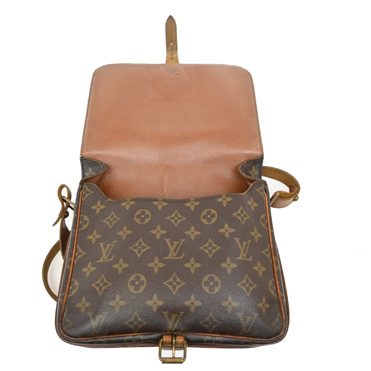 LOUIS VUITTON Cartouchiere GM Shoulder Bag Monogram Leather Brown M51252 64KB581