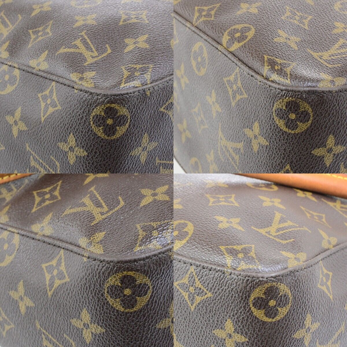 LOUIS VUITTON Looping GM Shoulder Bag Monogram Leather Brown M51145 34FB292