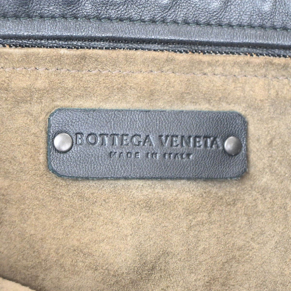BOTTEGA VENETA Logo Intrecciato Shoulder Bag Leather Black Italy 664RL708