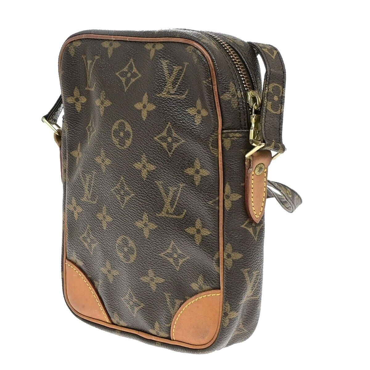 LOUIS VUITTON Danube Shoulder Bag Monogram Leather Brown France M45266 30ED775