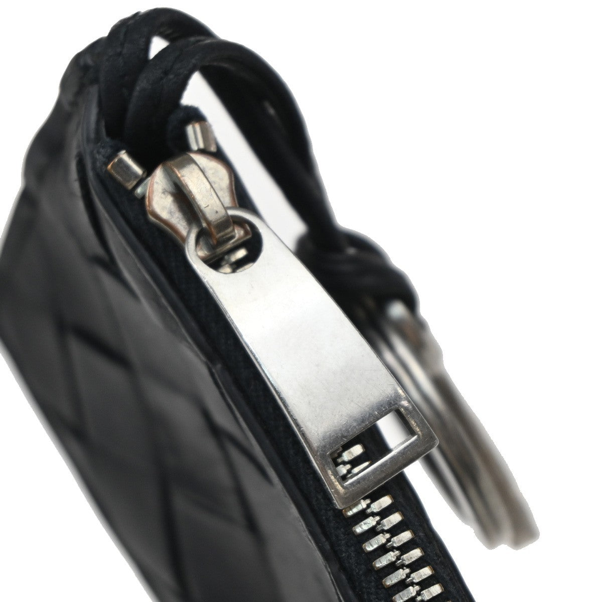 BOTTEGA VENETA Logo Intrecciato Coin Case Wallet Leather Black Italy 66KB125