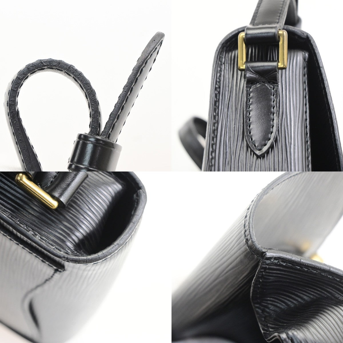 LOUIS VUITTON LV Mini Saint Cloud Shoulder Bag Epi Leather Black M52212 70MA692