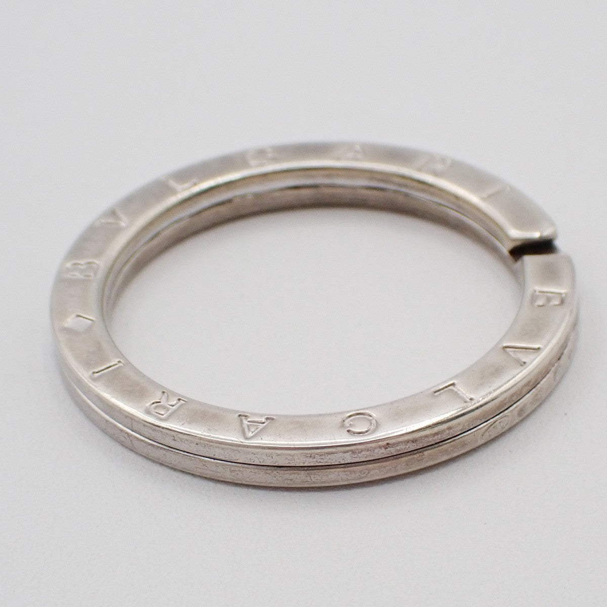 BVLGARI Logo Key Ring Silver Ag 925 Accessory Italy 02EG275