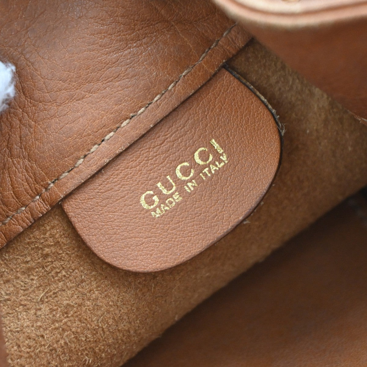 GUCCI Logo Bamboo 2way One Shoulder Body Hand Bag Brown Gold Italy 61EG228