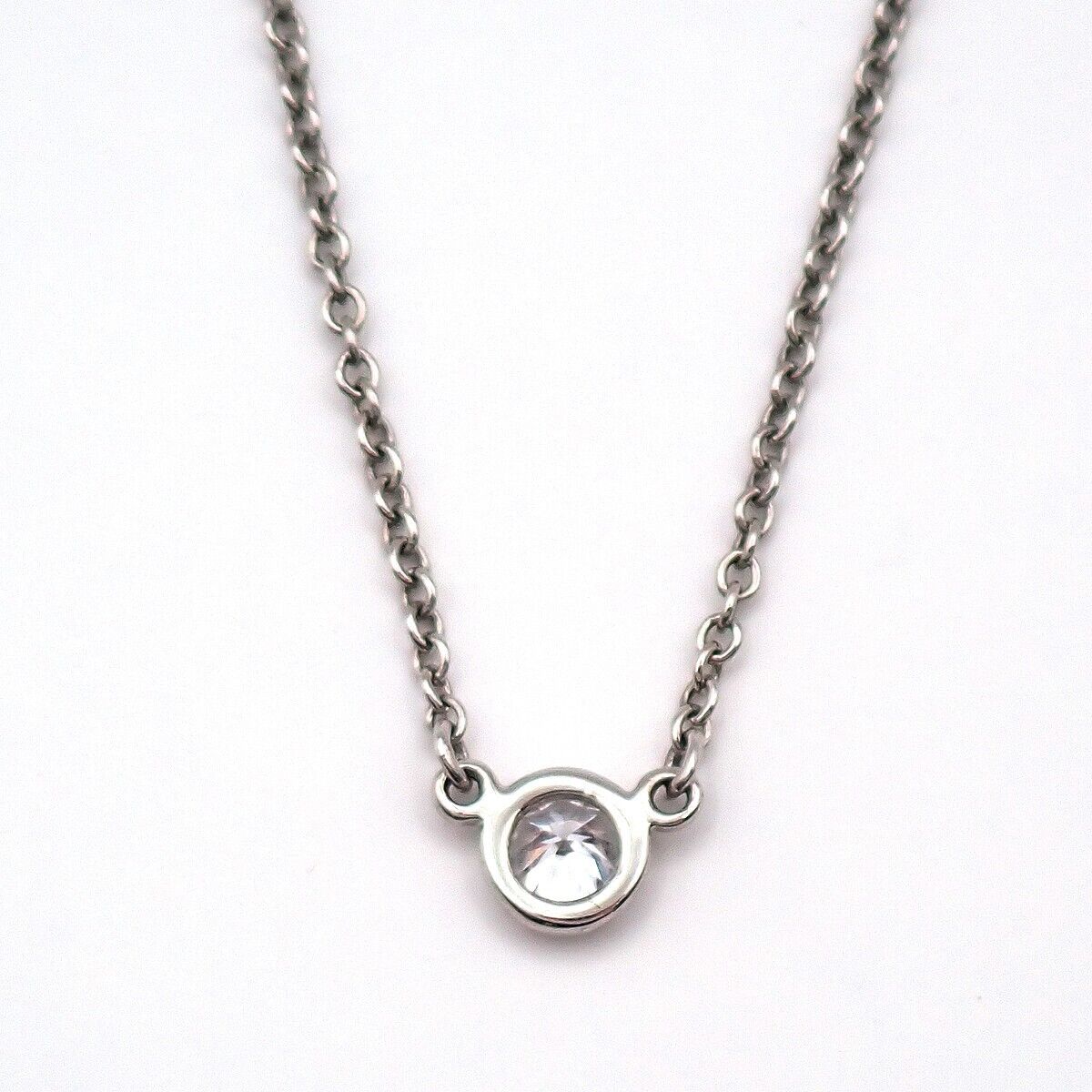 TIFFANY & CO. By The Yard Chain Necklace Diamond Platinum 950 Silver 10RK965