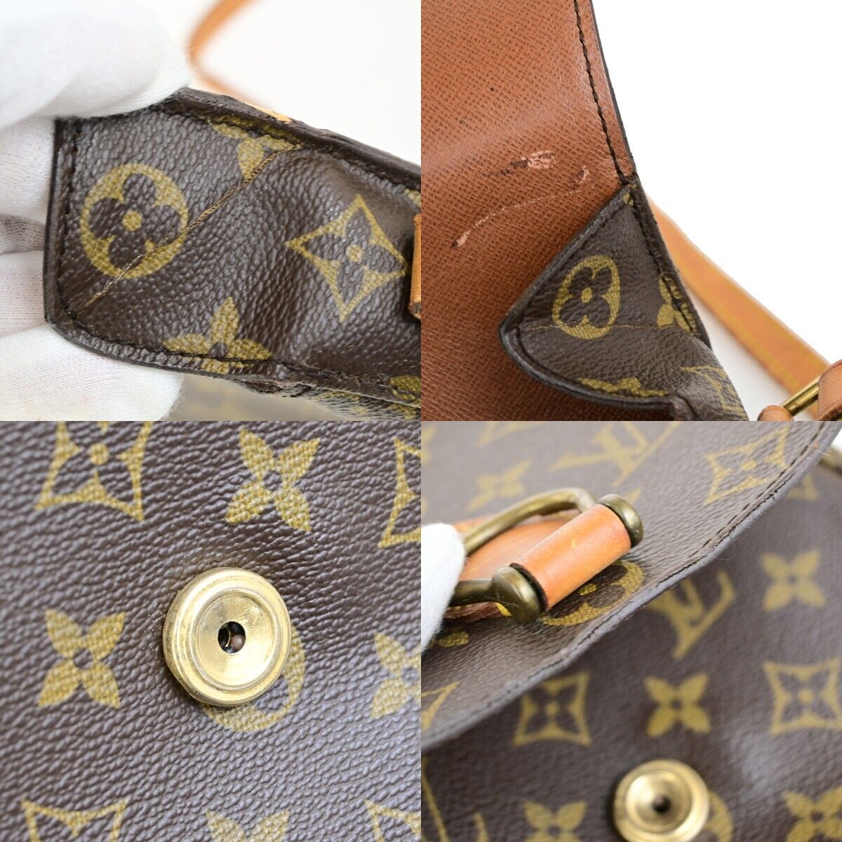 LOUIS VUITTON Saint Cloud MM Shoulder Bag Monogram Leather Brown M51243 65FB335