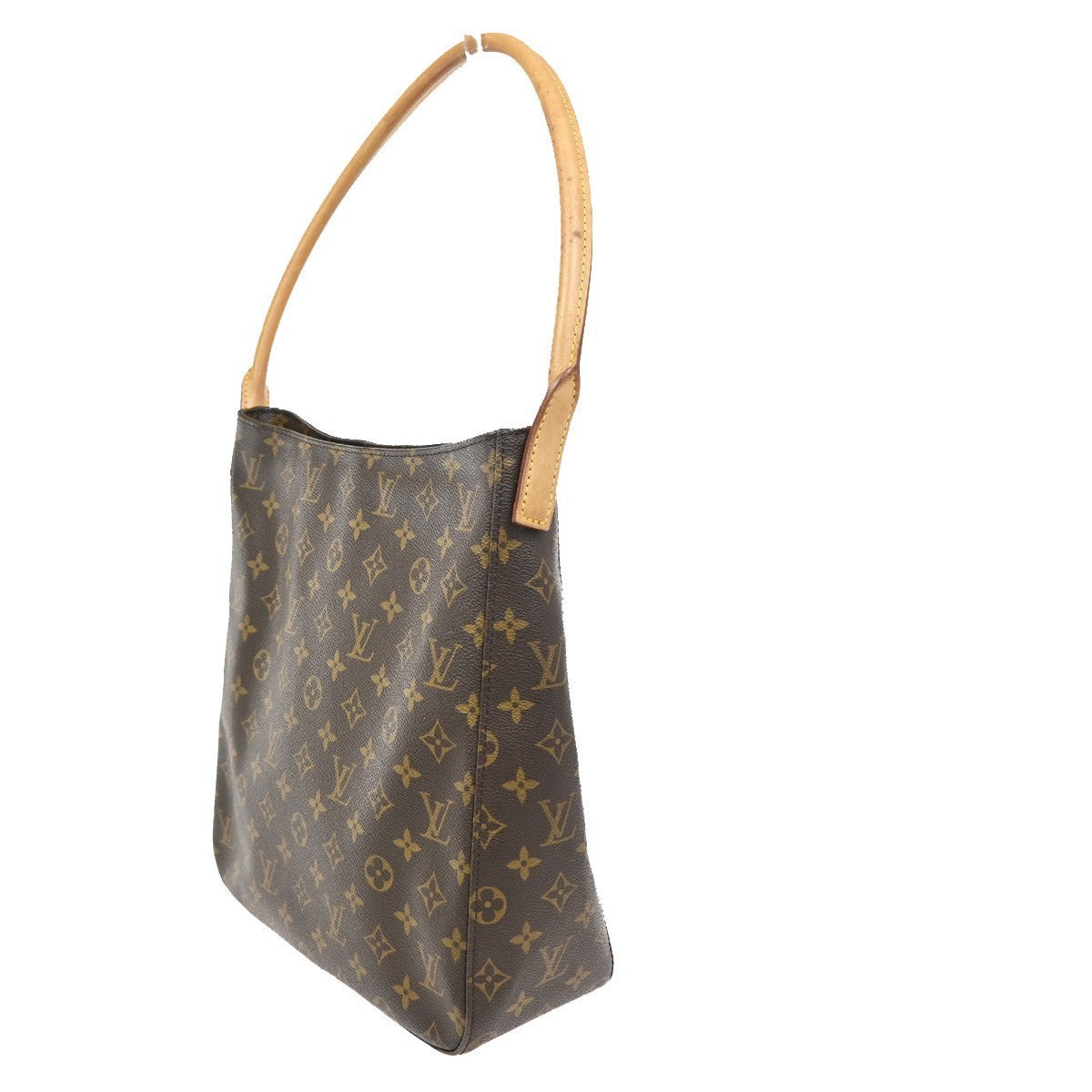 LOUIS VUITTON Logo Looping GM Shoulder Bag Monogram Leather Brown M51145 11CA656