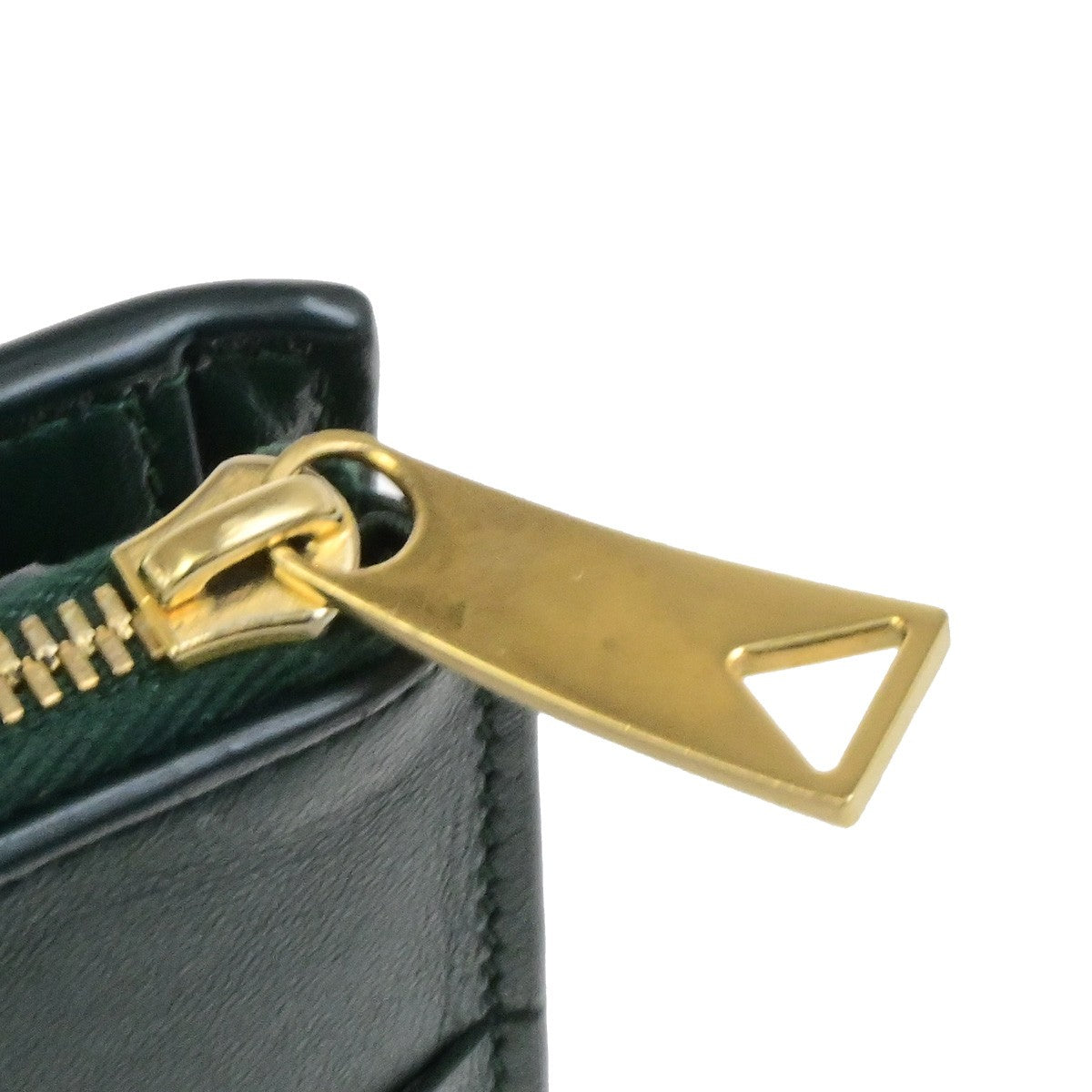 BOTTEGA VENETA Logo Cassette Bifold Wallet Purse Leather Green Italy 32RL091