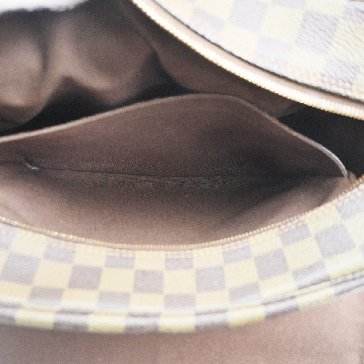 LOUIS VUITTON Naviglio Shoulder Bag Damier Ebene Leather Brown N45255 83CA735