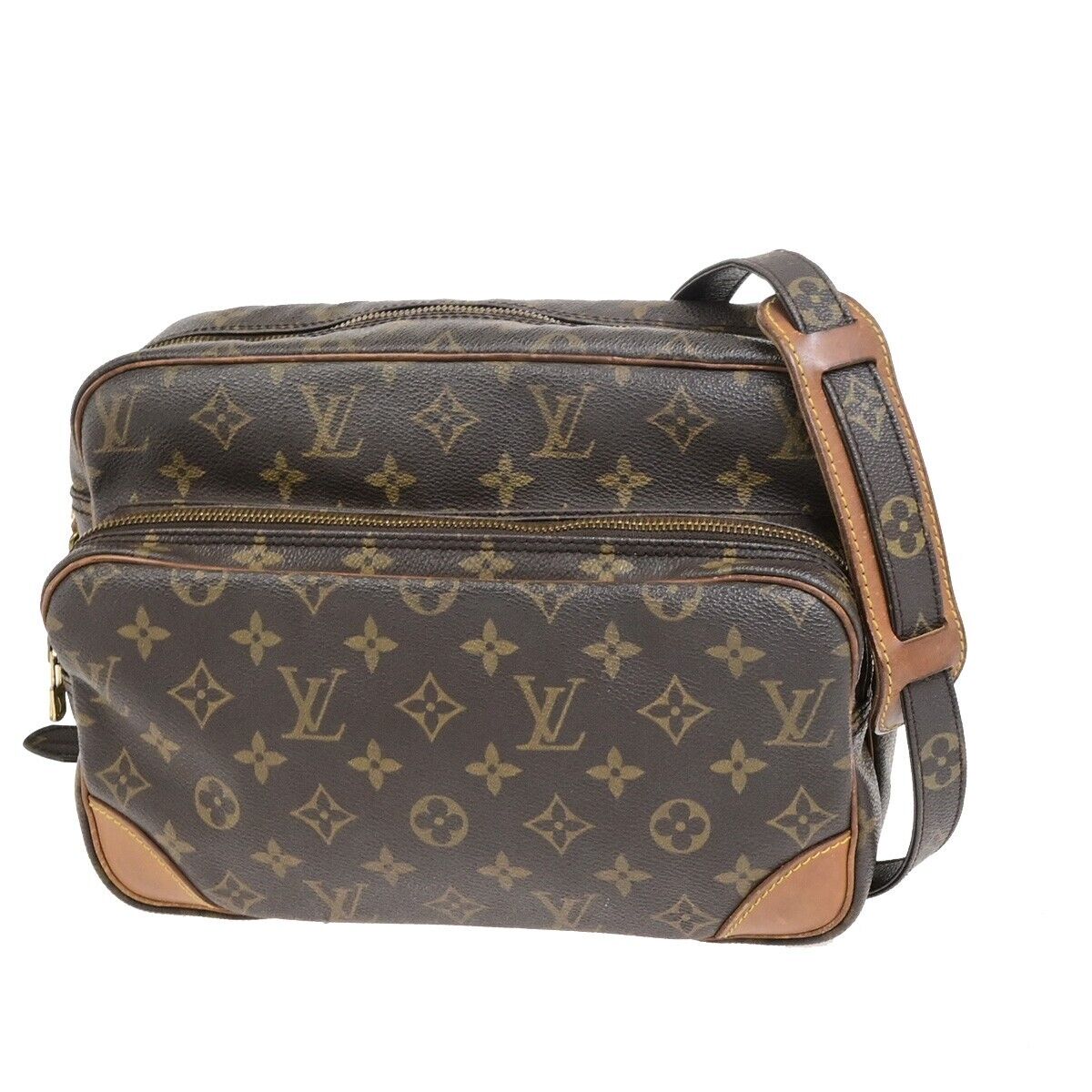 LOUIS VUITTON Nile Crossbody Shoulder Bag Monogram Leather Brown M45244 31FB491
