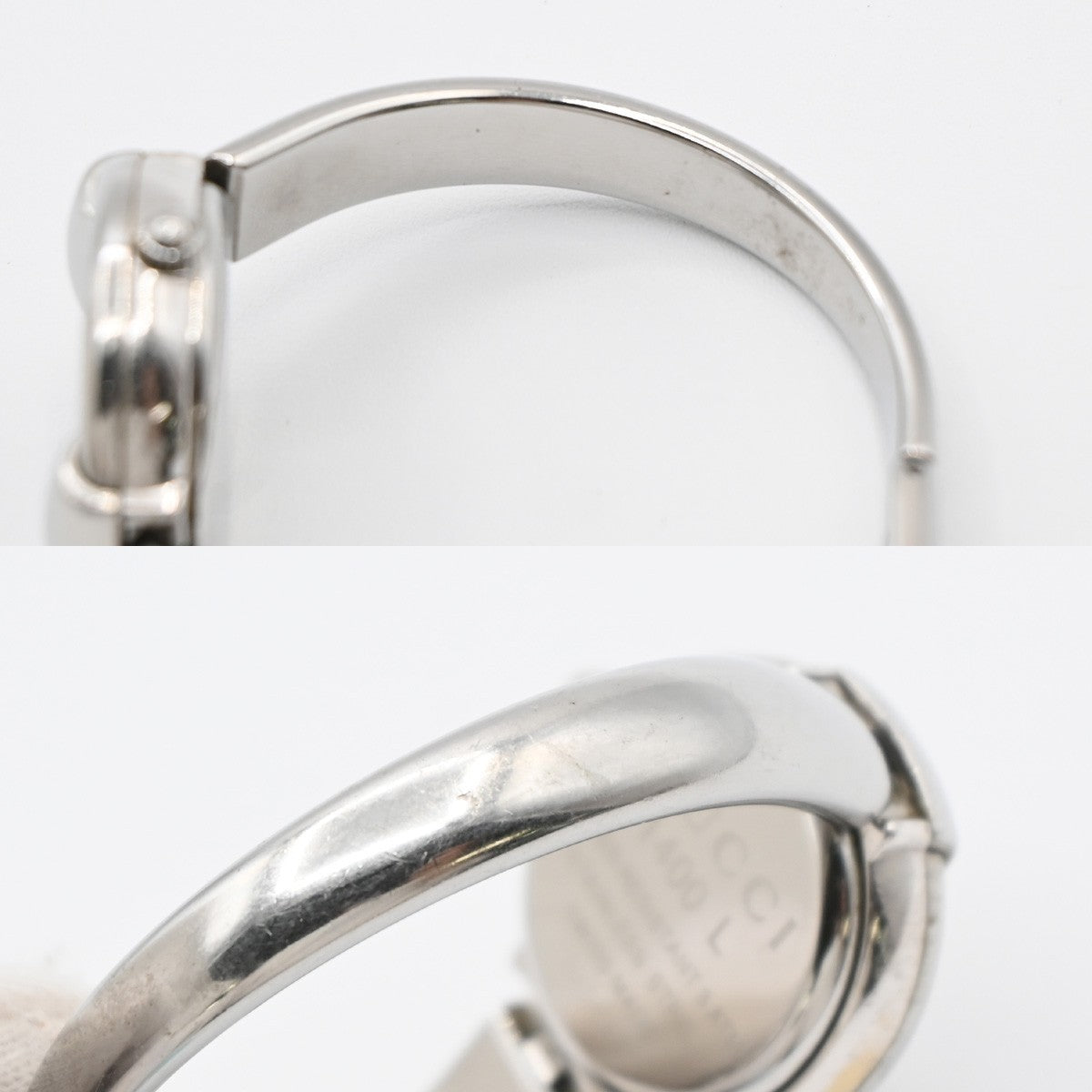 GUCCI 1400L Watch Quartz Bangle Bracelet 25 mm Stainless Steel Silver 02LC586
