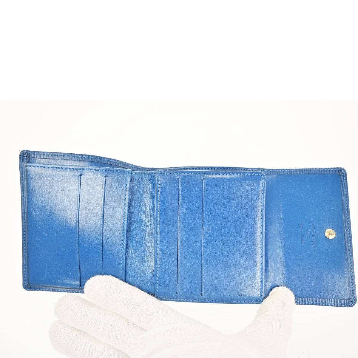 LOUIS VUITTON Porte-Monnaie Billets Cartes Credit Wallet Epi Blue M63485 07KC417