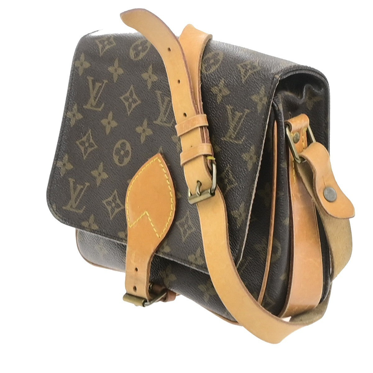 LOUIS VUITTON Cartouchiere MM Shoulder Bag Monogram Leather Brown M51253 82YJ225