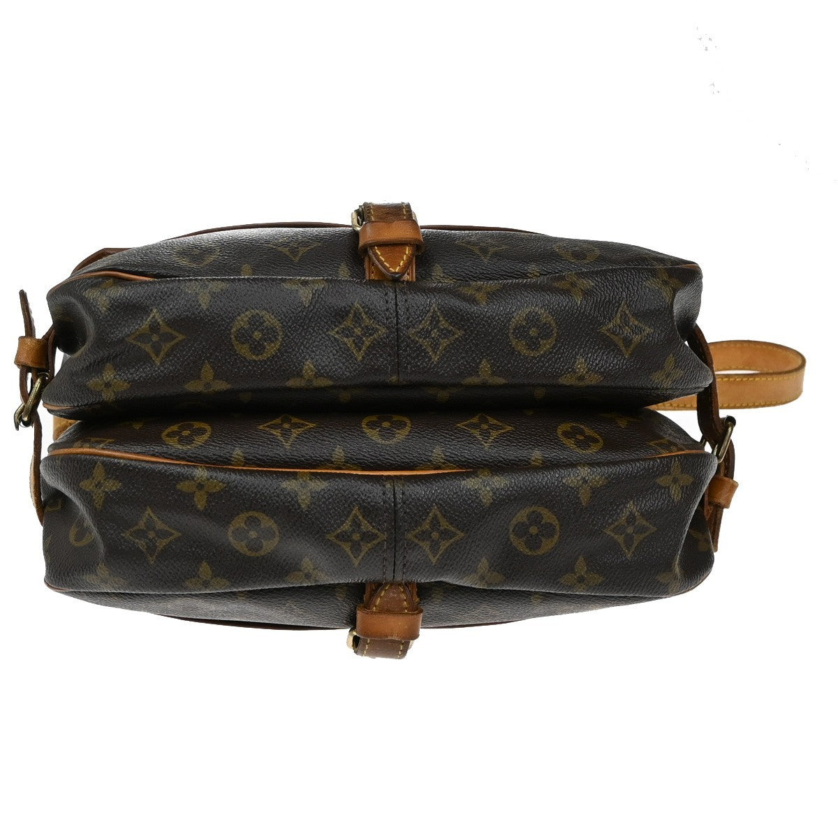 LOUIS VUITTON Logo Saumur 30 Shoulder Bag Monogram Leather Brown M42256 31KB564