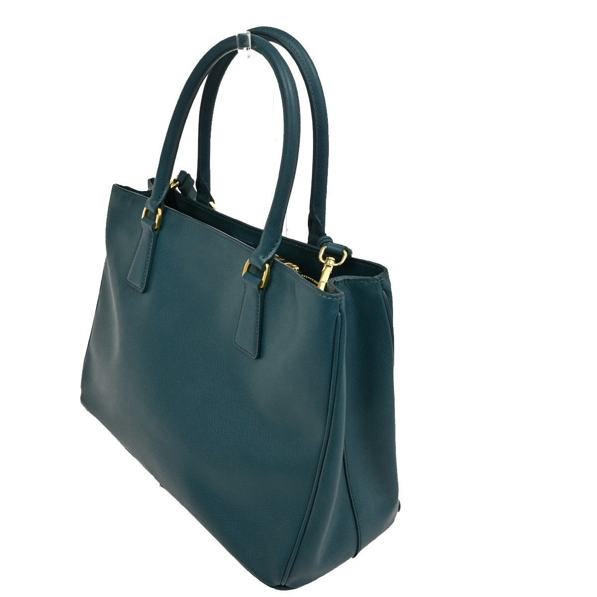 PRADA  Logo Hand Bag Saffiano Leather Green GHW Italy 28TA285