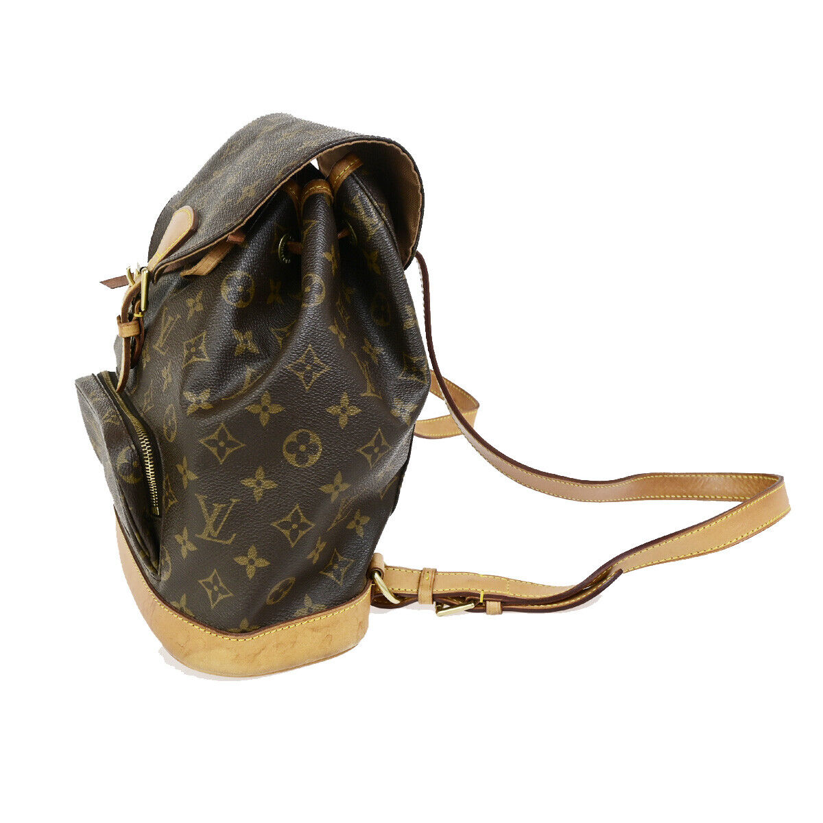 LOUIS VUITTON Montsouris MM Backpack Bag Monogram Leather Brown M51136 18YG489