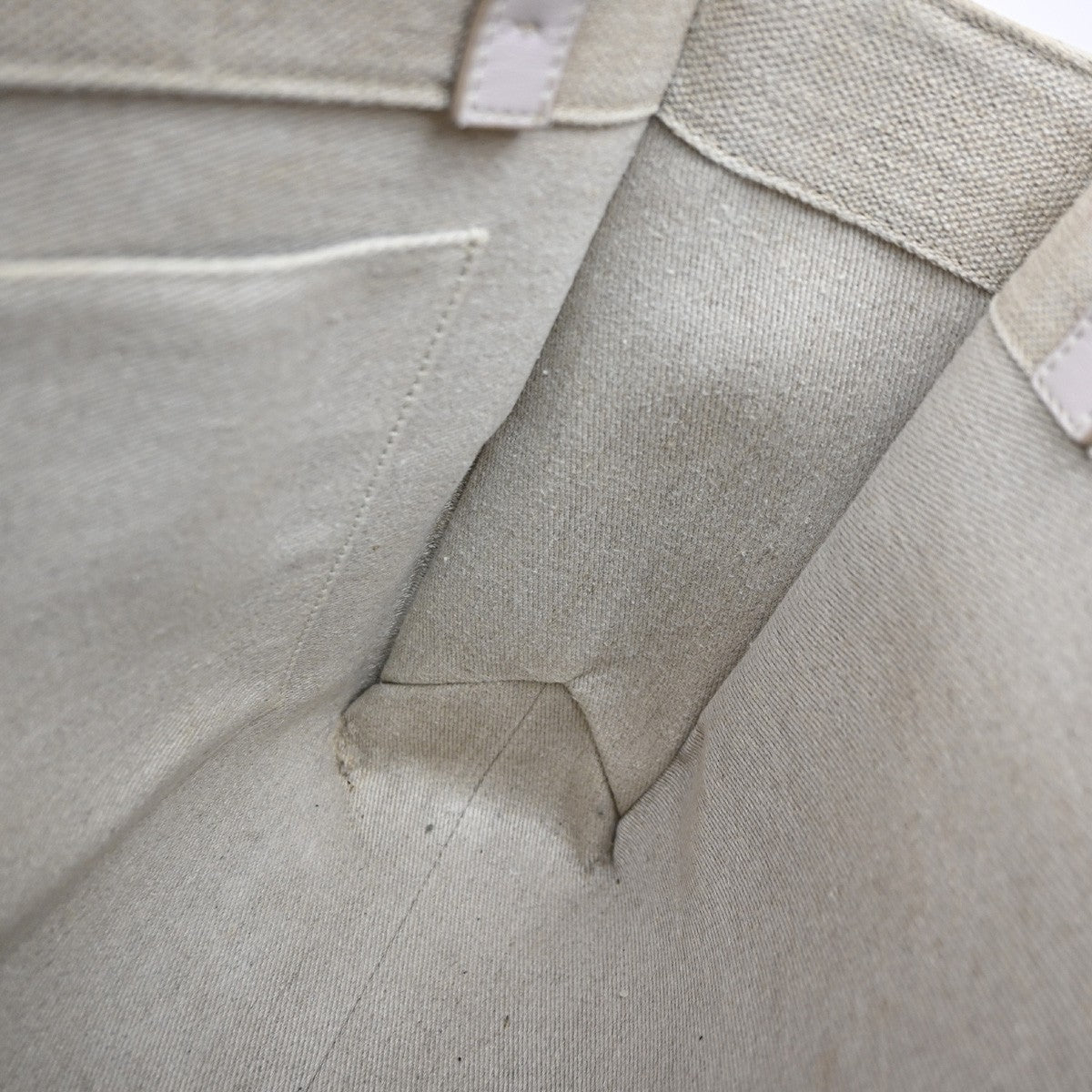 CHLOE Logo Woody Medium Shoulder Tote Bagi Linen Leather Beige Italy 84YJ242