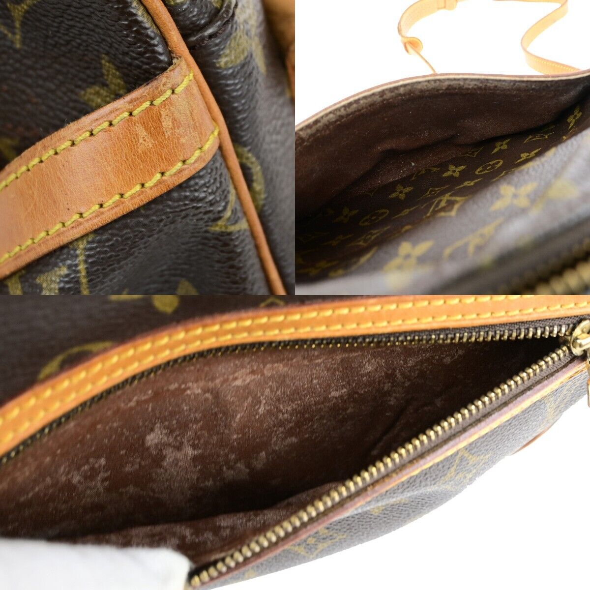 LOUIS VUITTON Senlis Shoulder Bag Monogram Leather Brown France M51222 31ED197