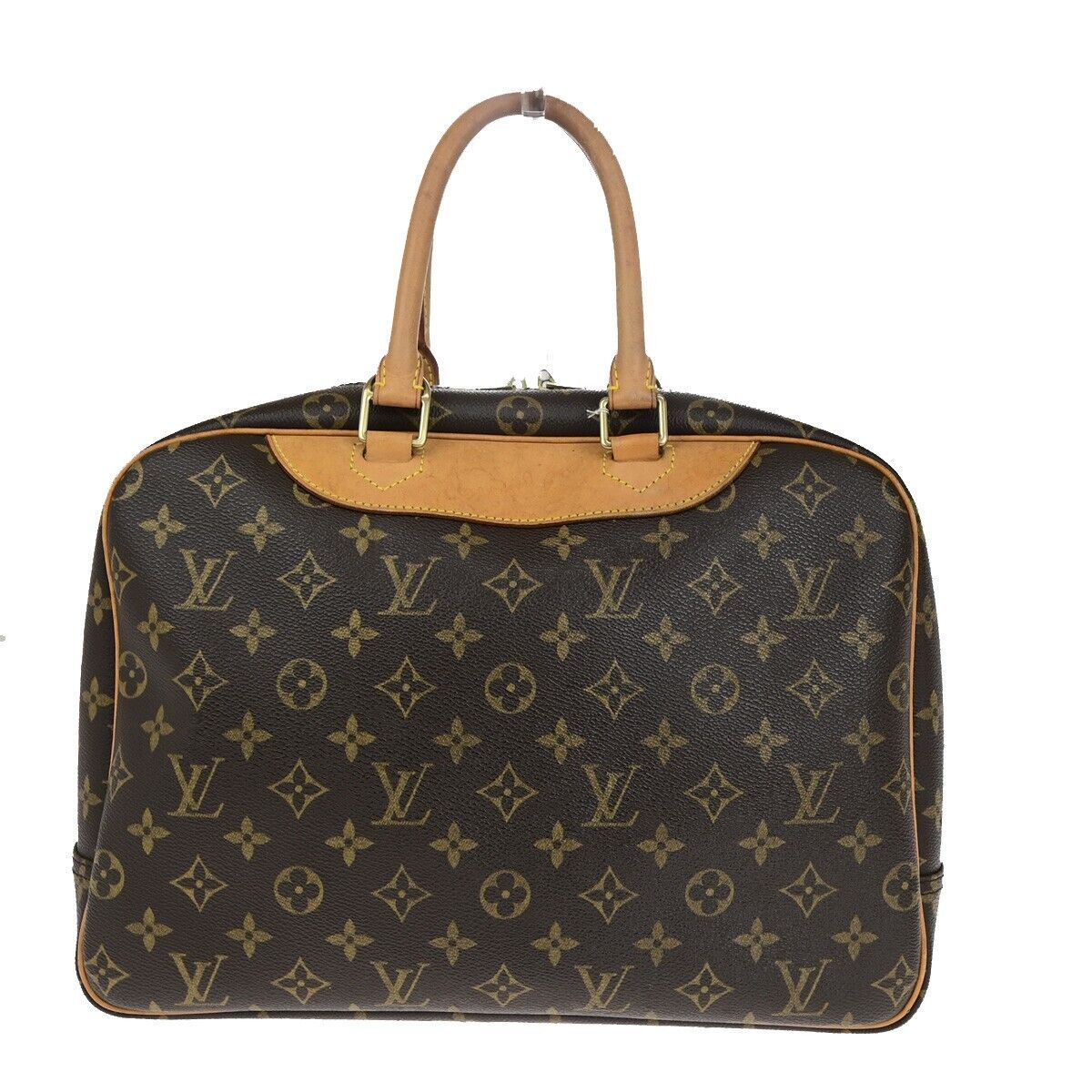 LOUIS VUITTON LV Logo Deauville Hand Bag Monogram Leather Brown M47270 89FB067