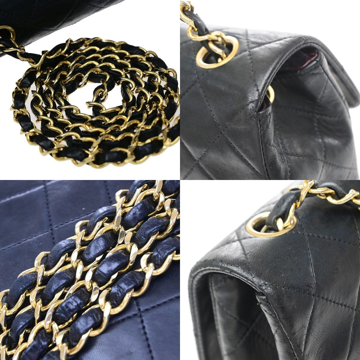 CHANEL CC Mini Matelasse Chain Shoulder Bag Leather Black GHW Vintage 830RP190