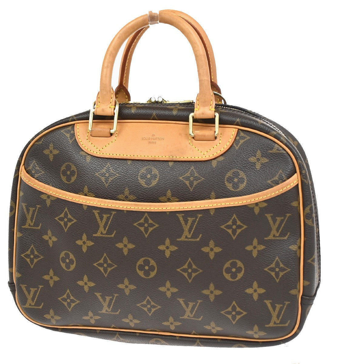 LOUIS VUITTON LV Logo Trouville Hand Bag Monogram Leather Brown M42228 93CA818
