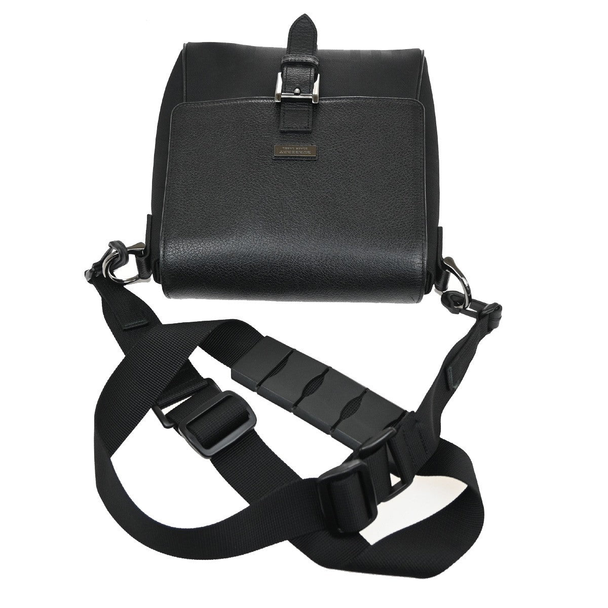 Burberry  Black Label Shoulder Bag Crossbody Check Nylon Leather Black 67CA360