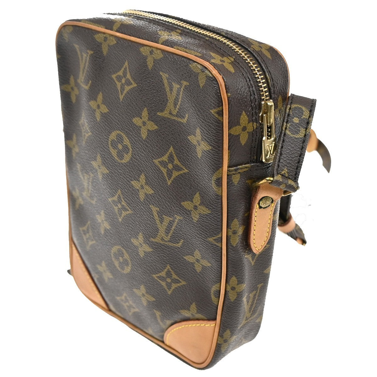 LOUIS VUITTON Danube Shoulder Bag Monogram Leather Brown France M45266 89MA077