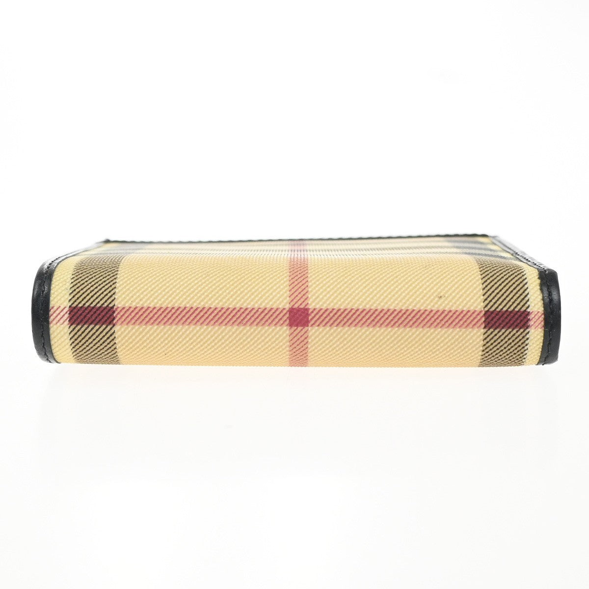 BURBERRY Logo Nova Check Bifold Wallet PVC Leather BE BK SHW Italy 07KC597