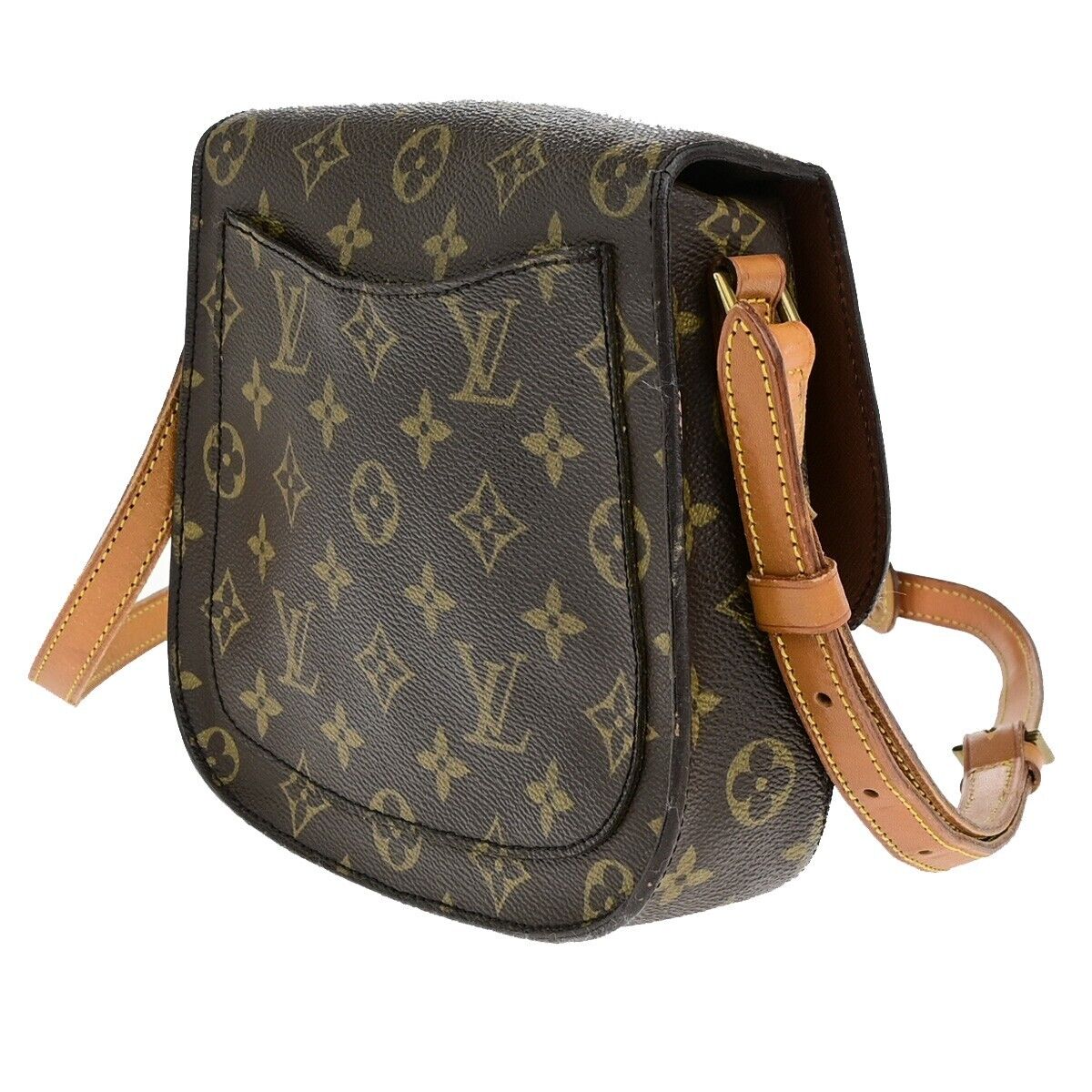 LOUIS VUITTON Saint Cloud MM Shoulder Bag Monogram Leather Brown M51243 35ED021