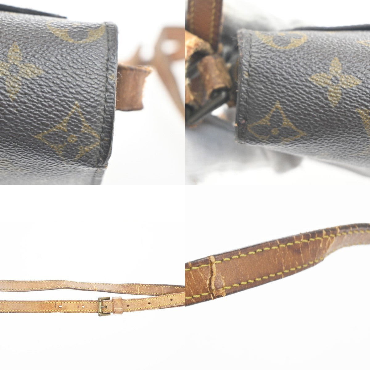 LOUIS VUITTON Saint Cloud MM Shoulder Bag Monogram Leather Brown M51243 60MA420