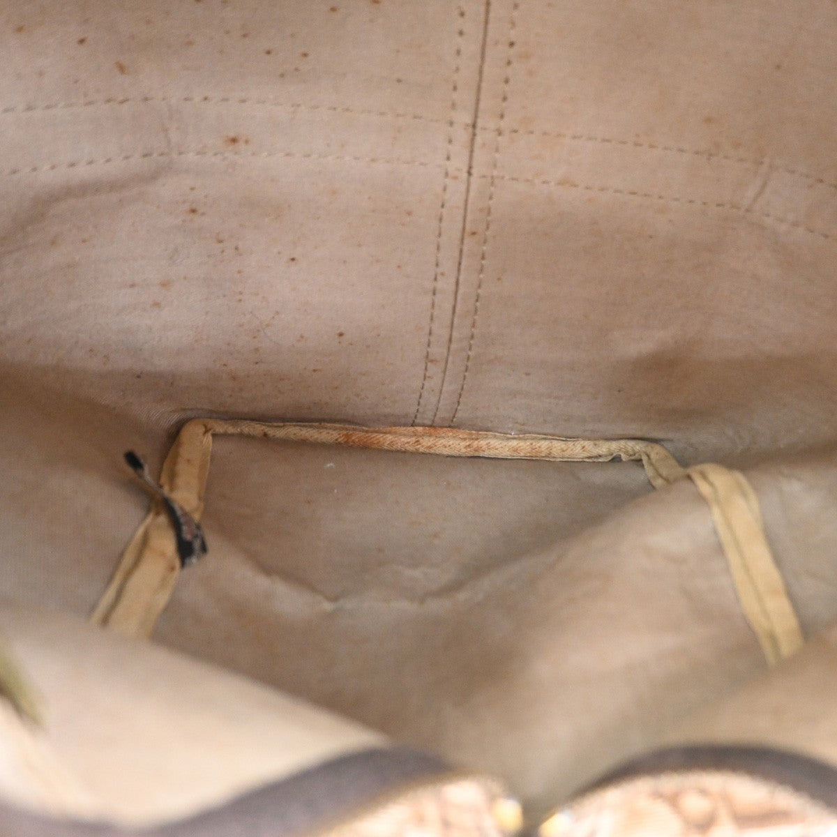 CHRISTIAN DIOR Logo Trotter Pattern Hand Bag Canvas Leather Brown France 86SA052