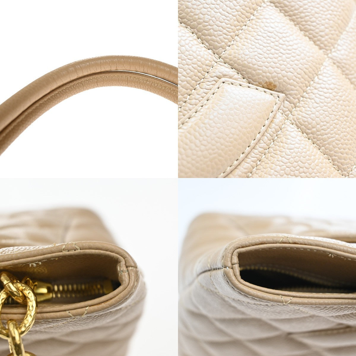 CHANEL CC Matelasse Shoulder Hand Bag Grained Calfskin Leather BE Italy 369RL781