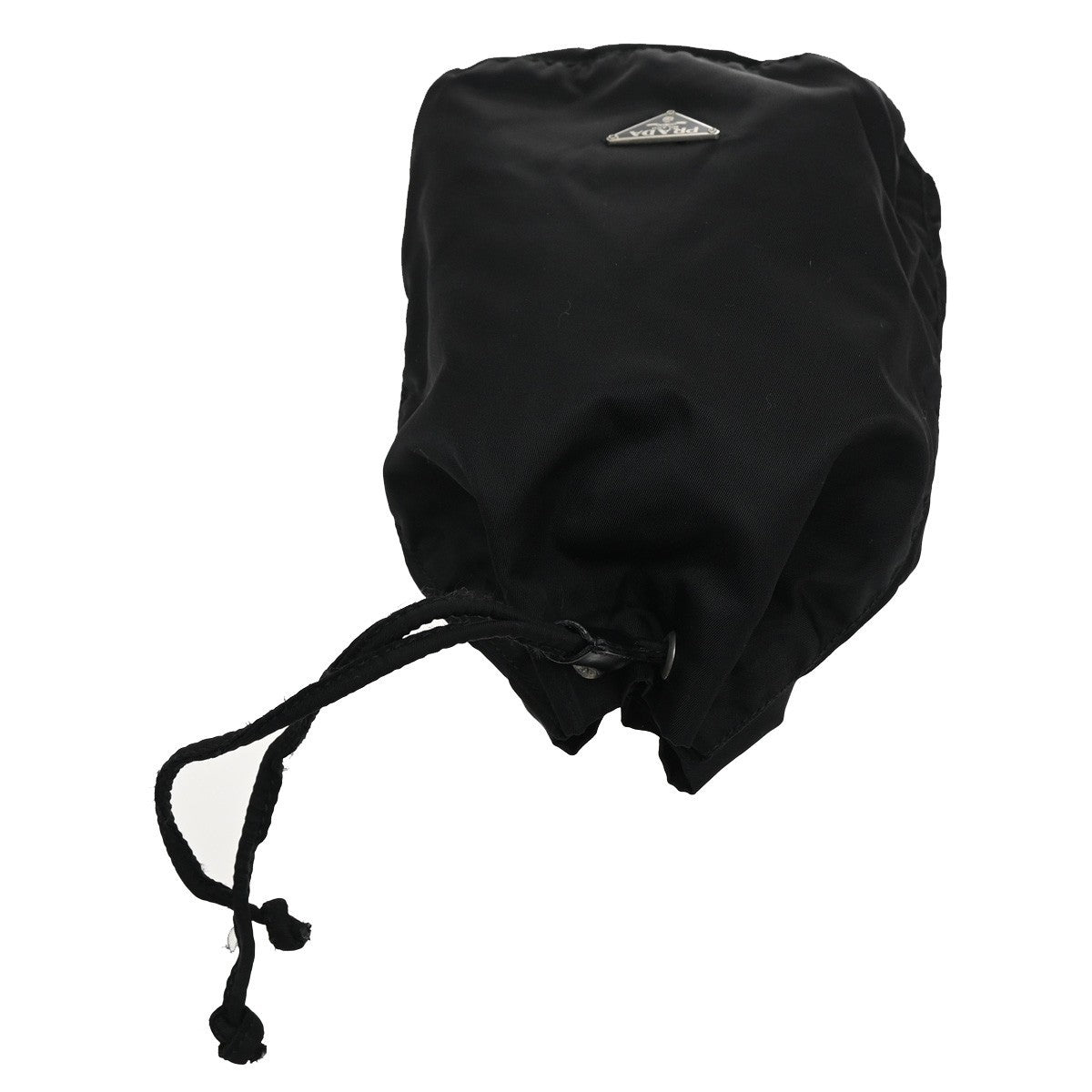 PRADA Tessuto Mini Drawstring Pouch Bag Nylon Leather Black SHW Italy 36KB859