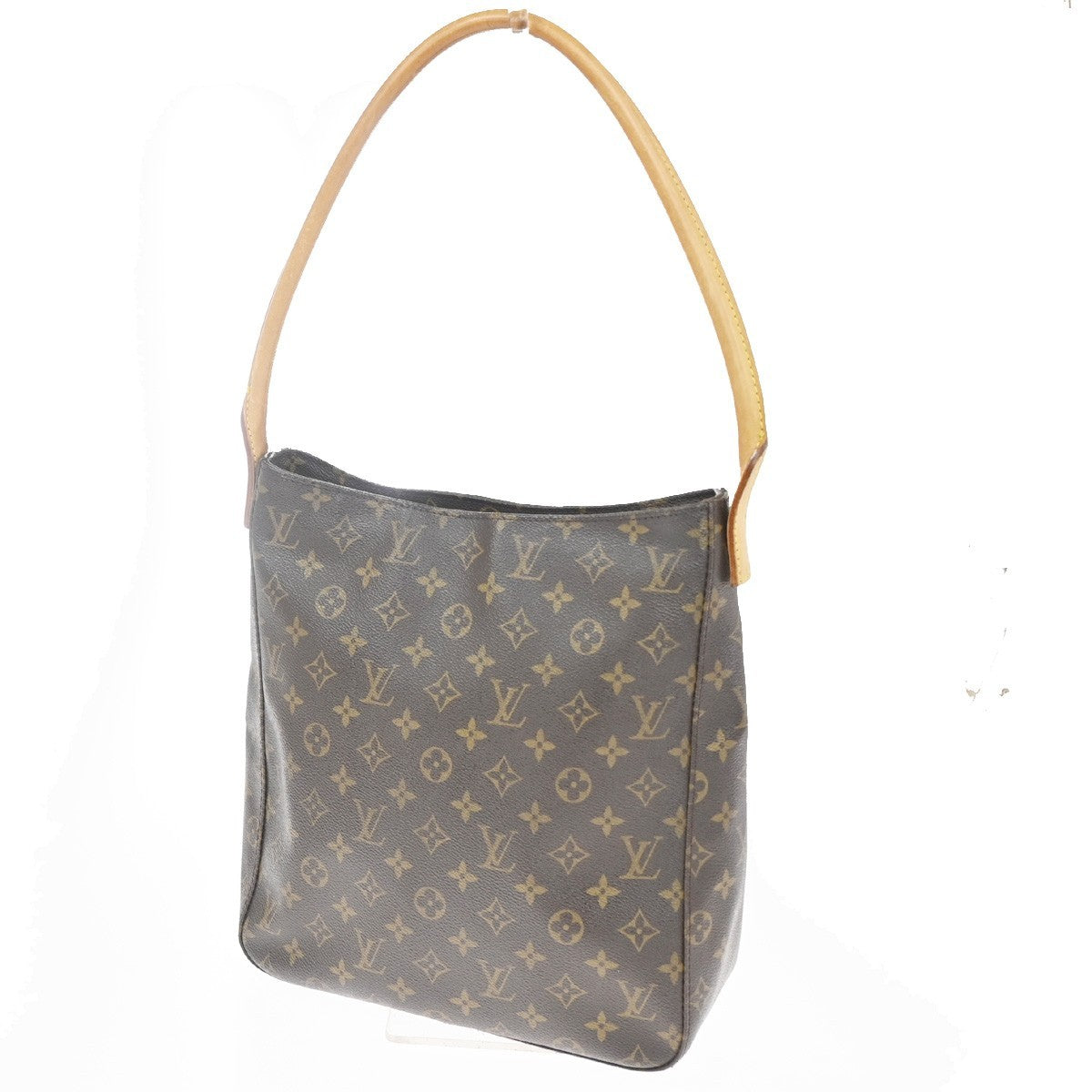 LOUIS VUITTON Logo Looping GM Shoulder Bag Monogram Leather Brown M51145 72KC738