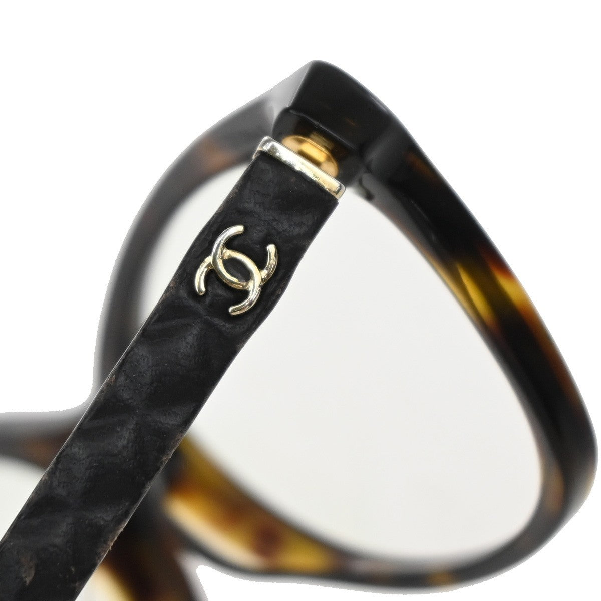 CHANEL CC Logo Matelasse Glasses Eye Wear 3287-Q-A Plastic Black 09RF712