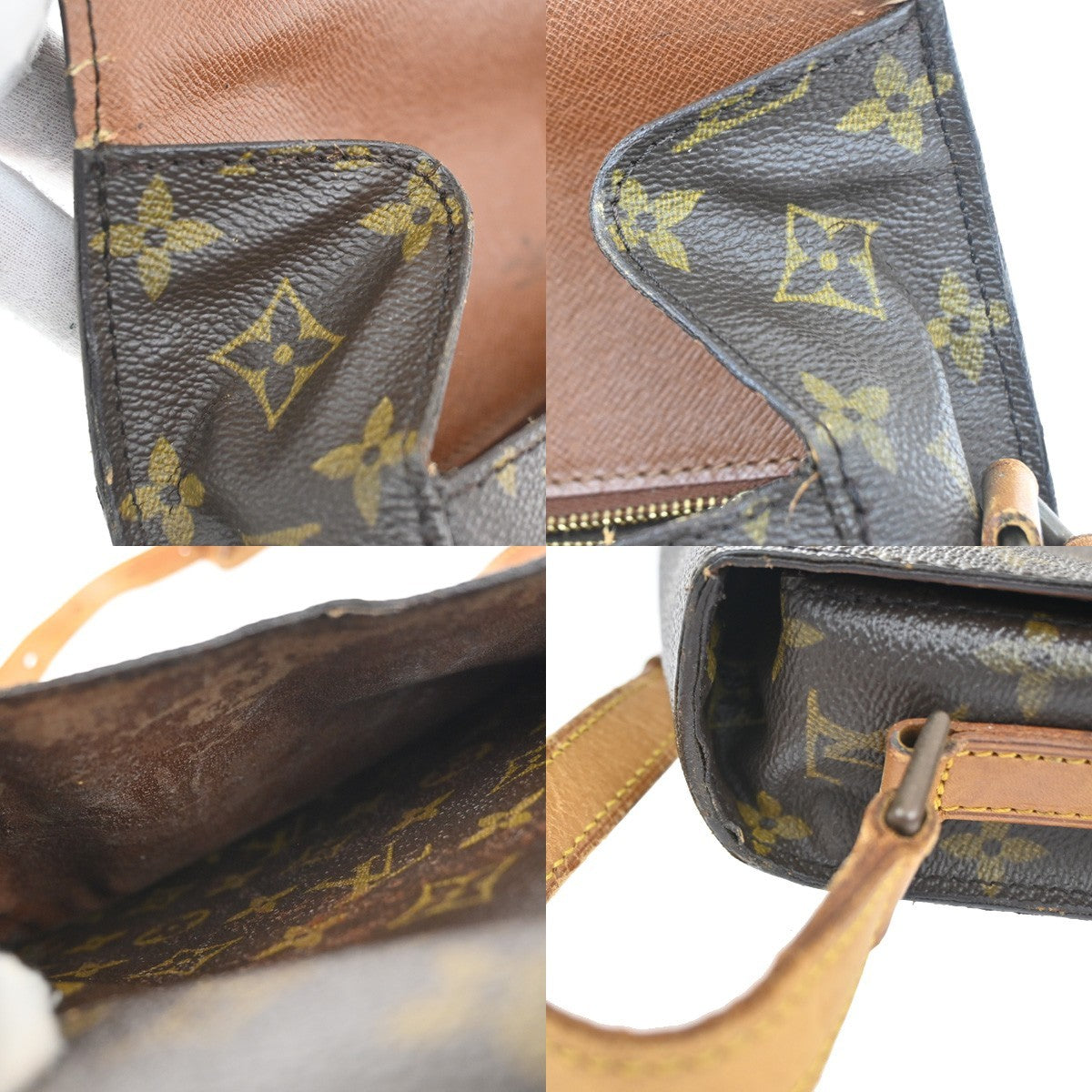 LOUIS VUITTON Saint Cloud GM Shoulder Bag Monogram Leather Brown M51242 32YH880