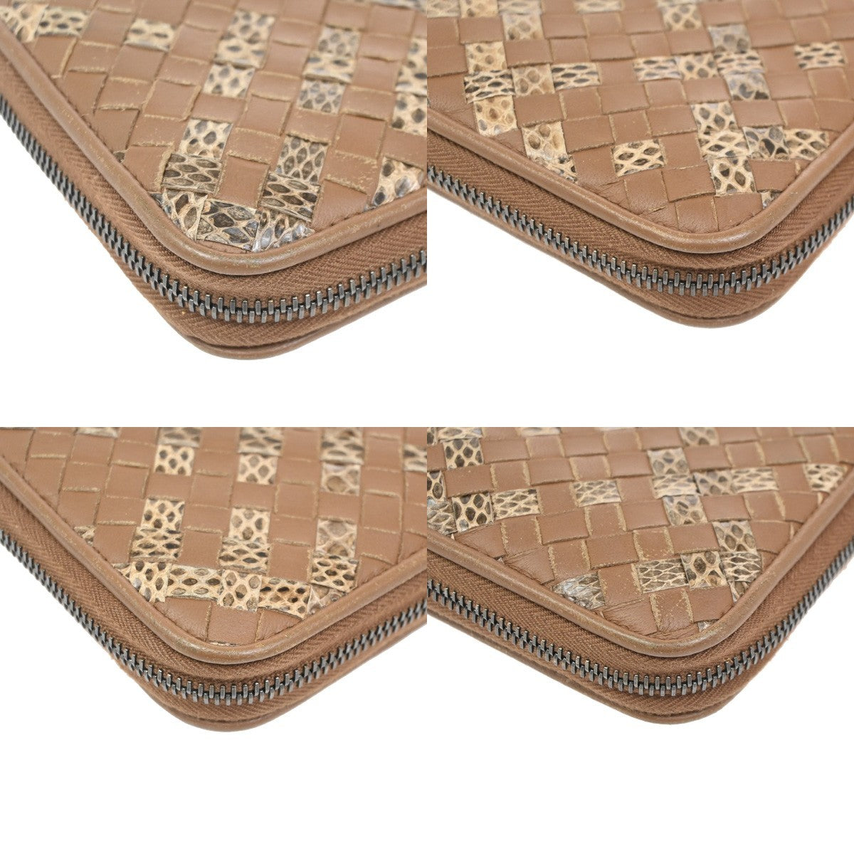 BOTTEGA VENETA Logo Intrecciato Zippy Long Wallet Embossing Leather BN 67DA286