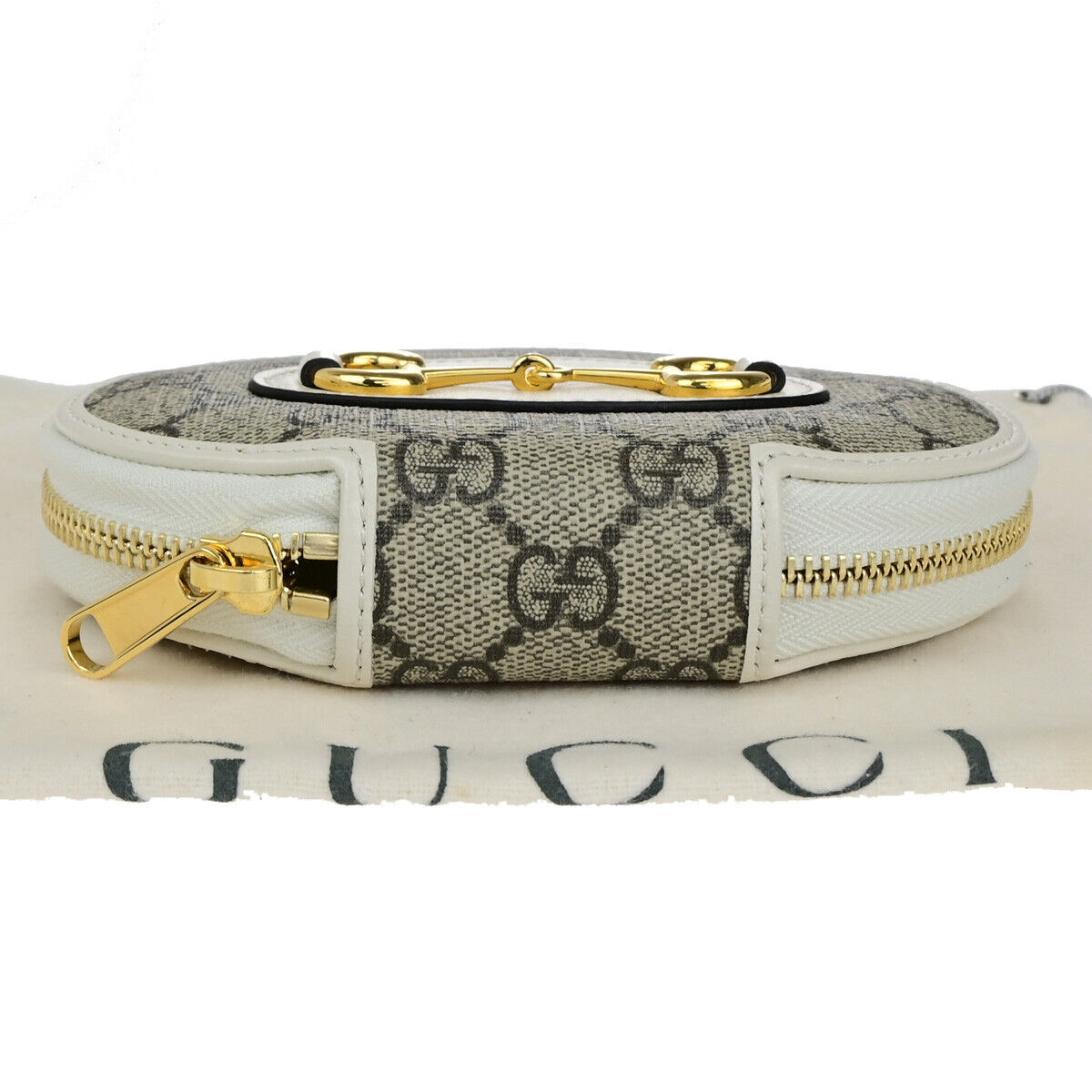 GUCCI Horsebit 1955 GG Pattern Coin Case Wallet Supreme Leather WE BN 79RK736