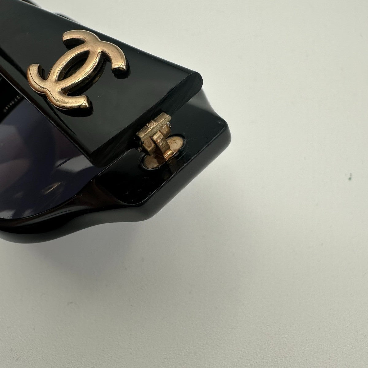 CHANEL CC Logos Sunglasses Eye Wear Plastic Black Navy 01452 63RQ046