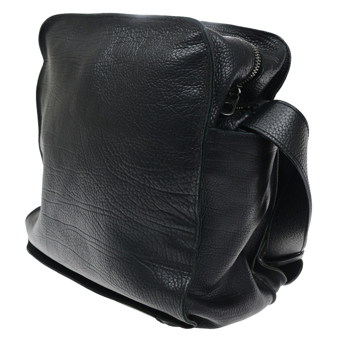BOTTEGA VENETA Logo Crossbody Shoulder Bag Leather Black Italy 87CB068