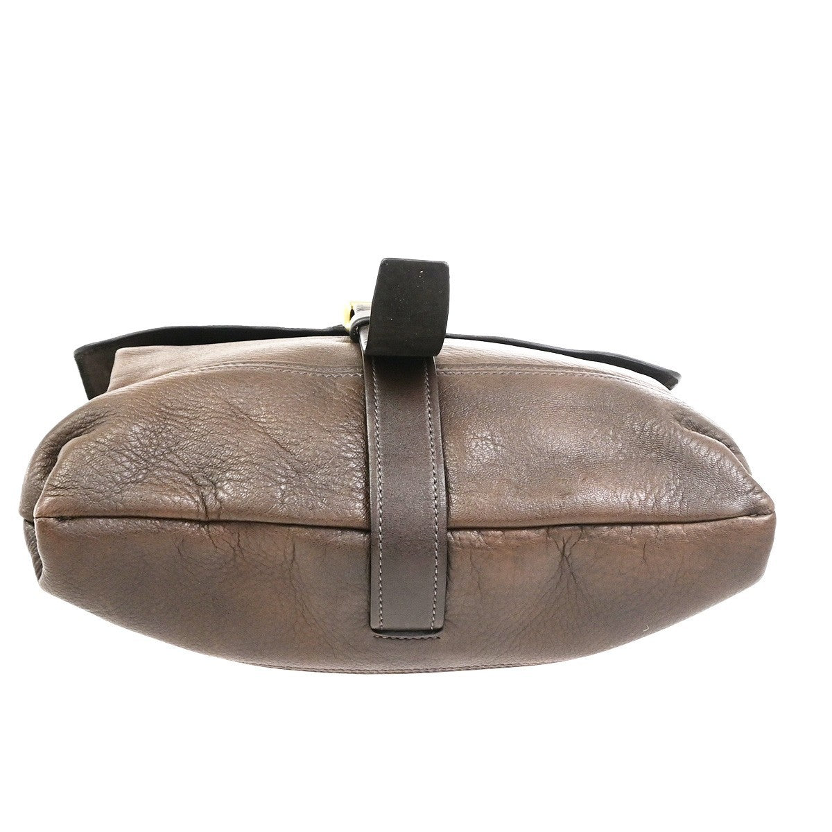 PRADA Logo Crossbody Messenger Shoulder Bag Leather Brown GHW Italy 87KD156