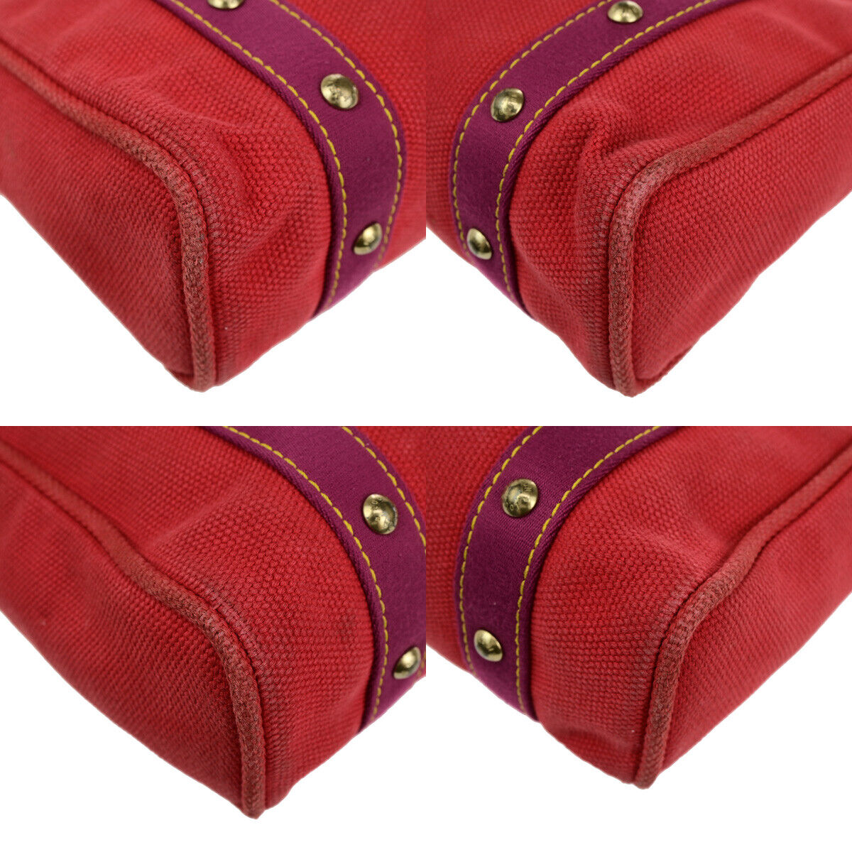 LOUIS VUITTON Cabas MM Shoulder Bag Antigua Canvas Leather Rouge M40034 35YG553