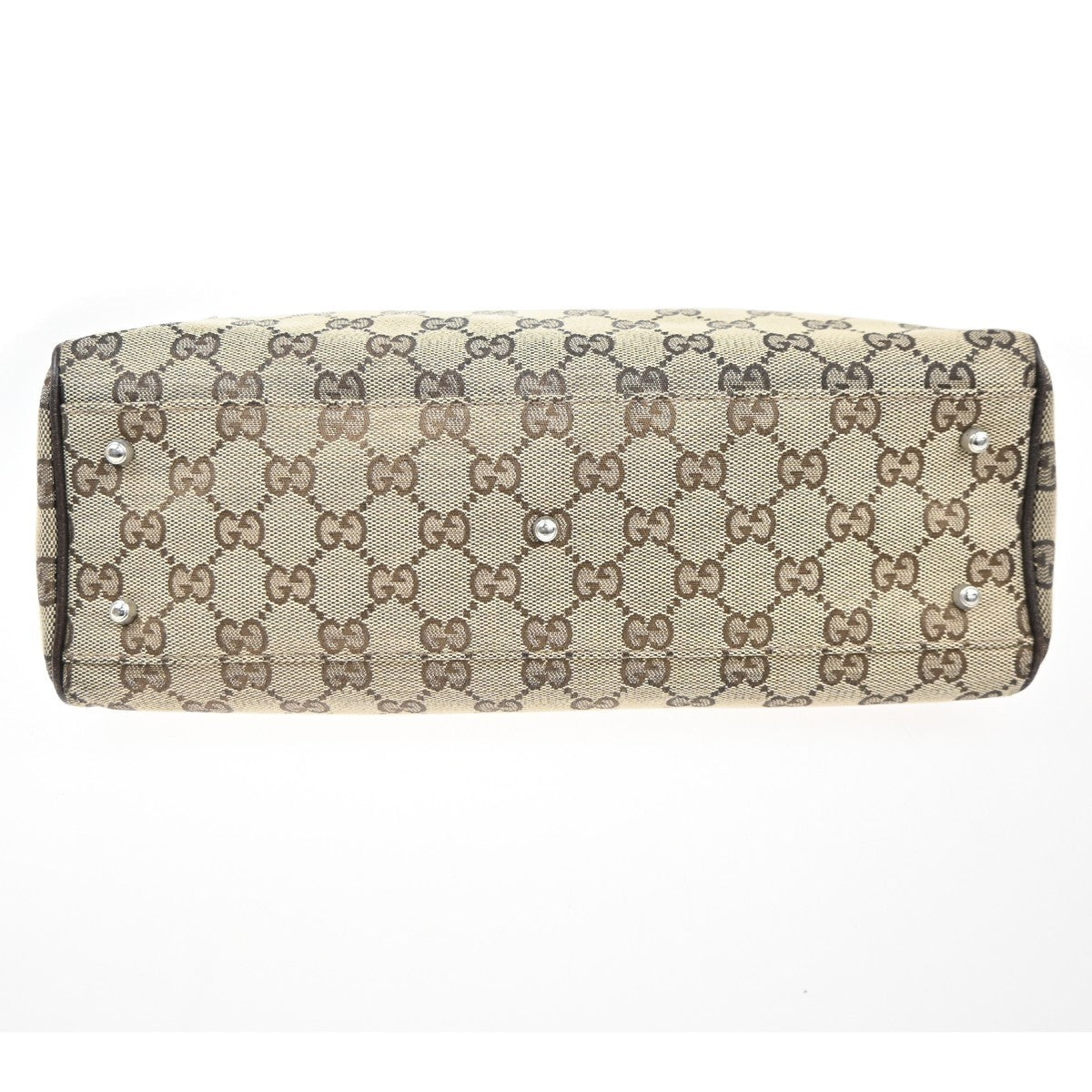 GUCCI Logo Sherry GG Pattern Shoulder Hand Bag Canvas Leather BE Italy 87KC450