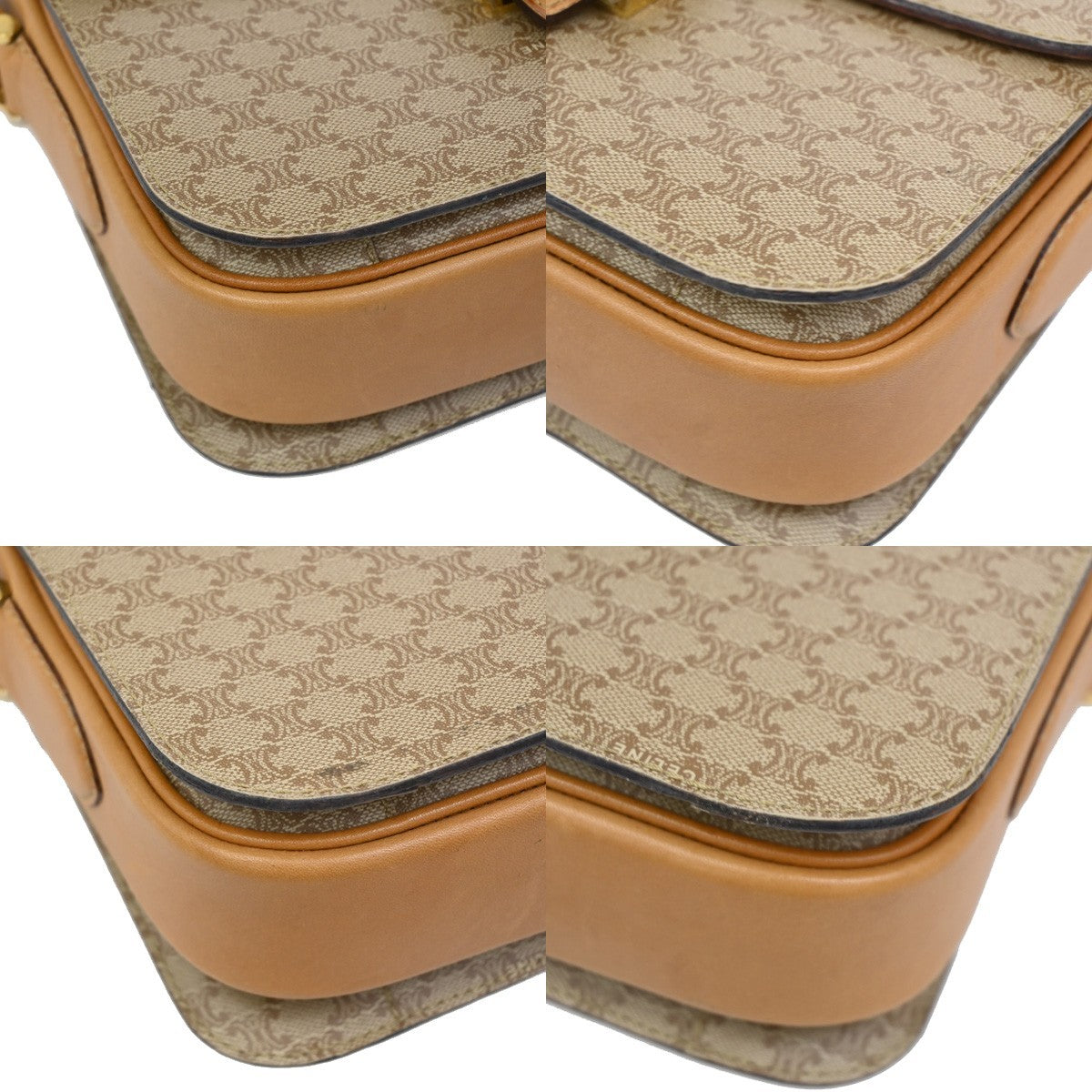 CELINE Macadam Horse carriage Shoulder Crossbody Bag PVC Leather BN GHW 30TA100