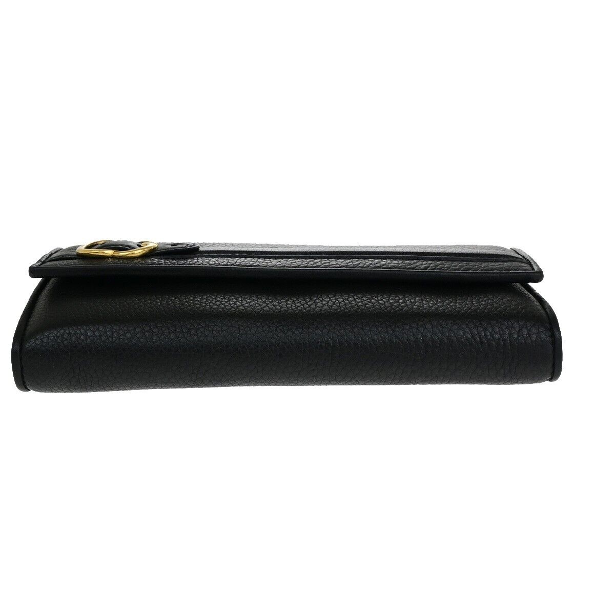 GUCCI GG Logo Bifold Long Wallet Leather Black Made in Italy 65EC001