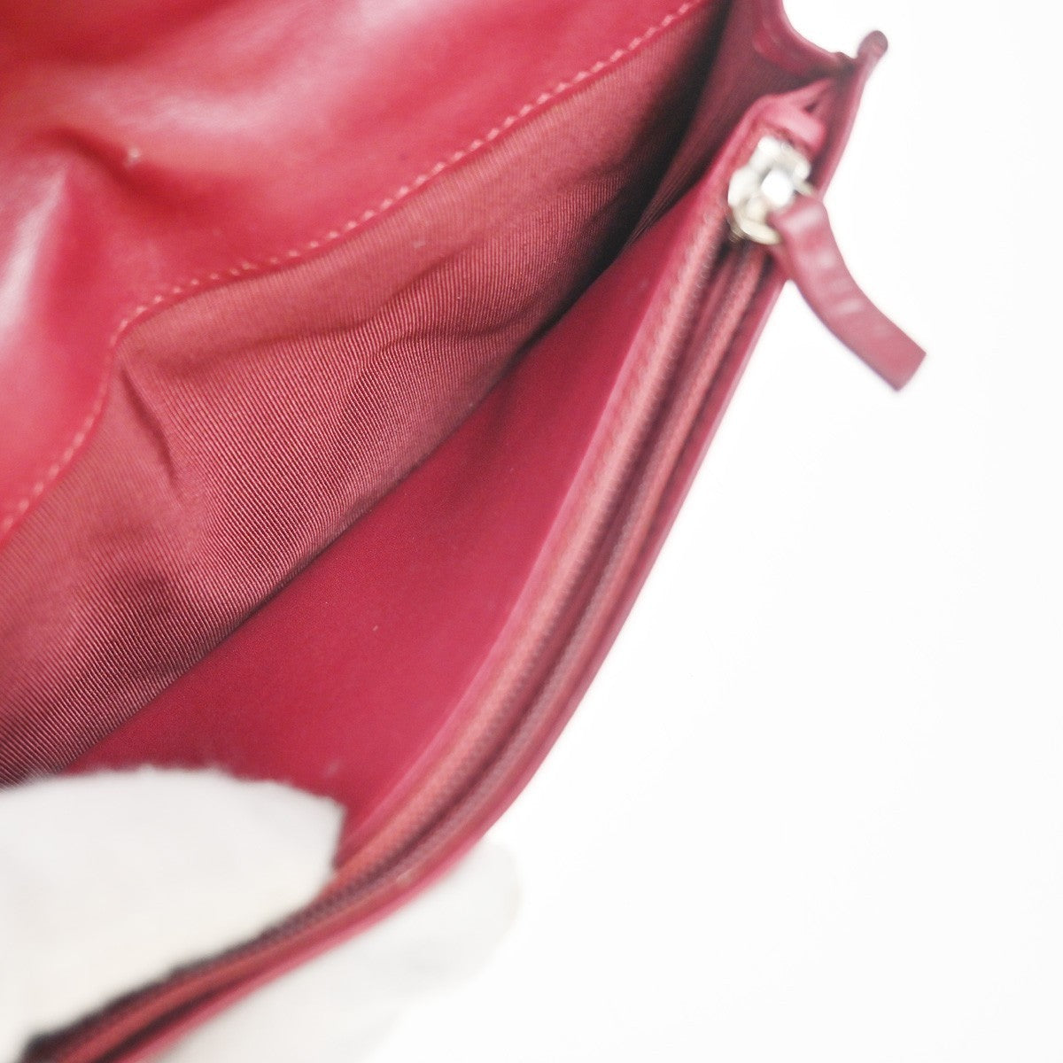 CHANEL CC Logo Matelasse Ultra Stitch Long Bifold Wallet Leather Red SHW 30KP479