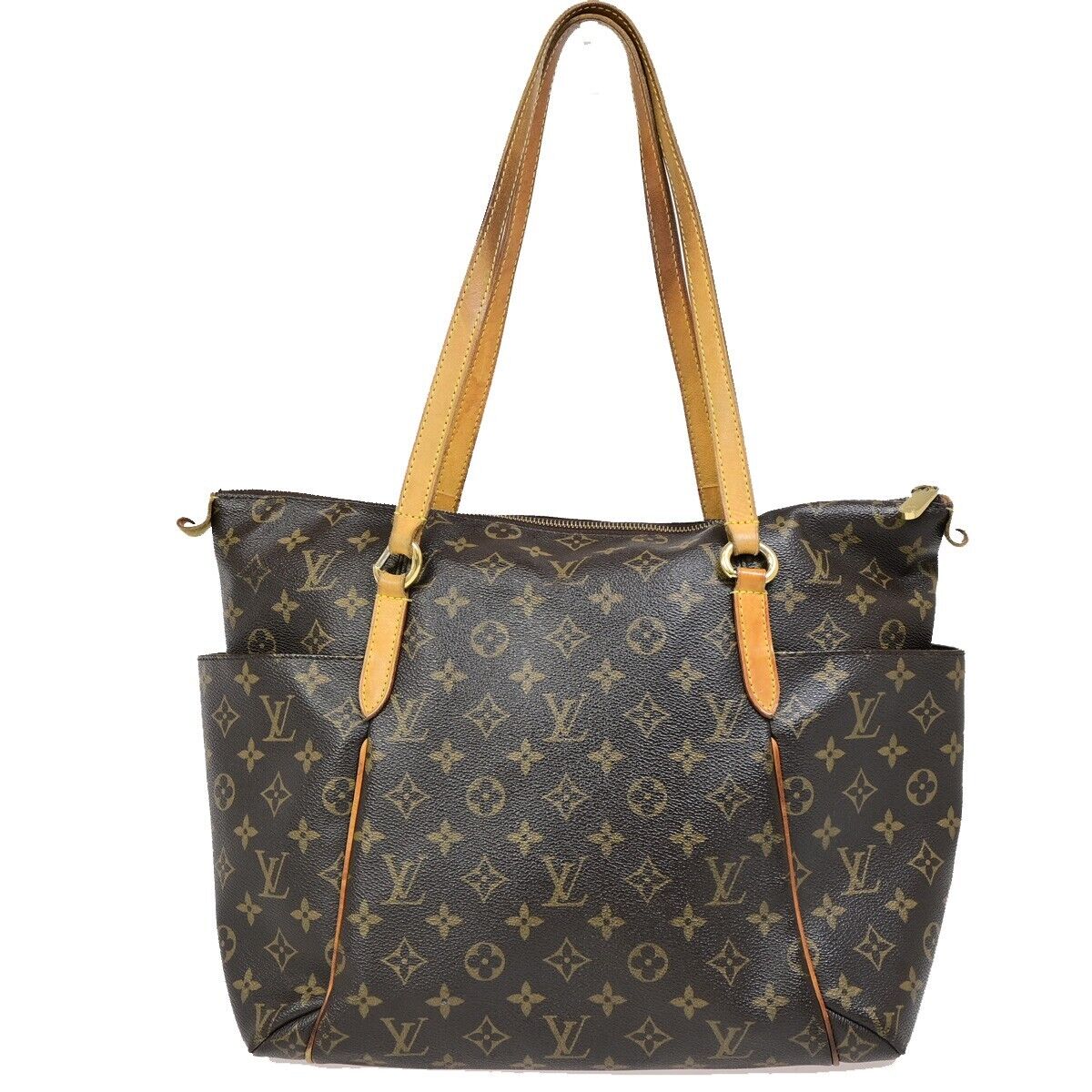 LOUIS VUITTON Logo Totally MM Shoulder Bag Monogram Leather Brown M56689 13EB358