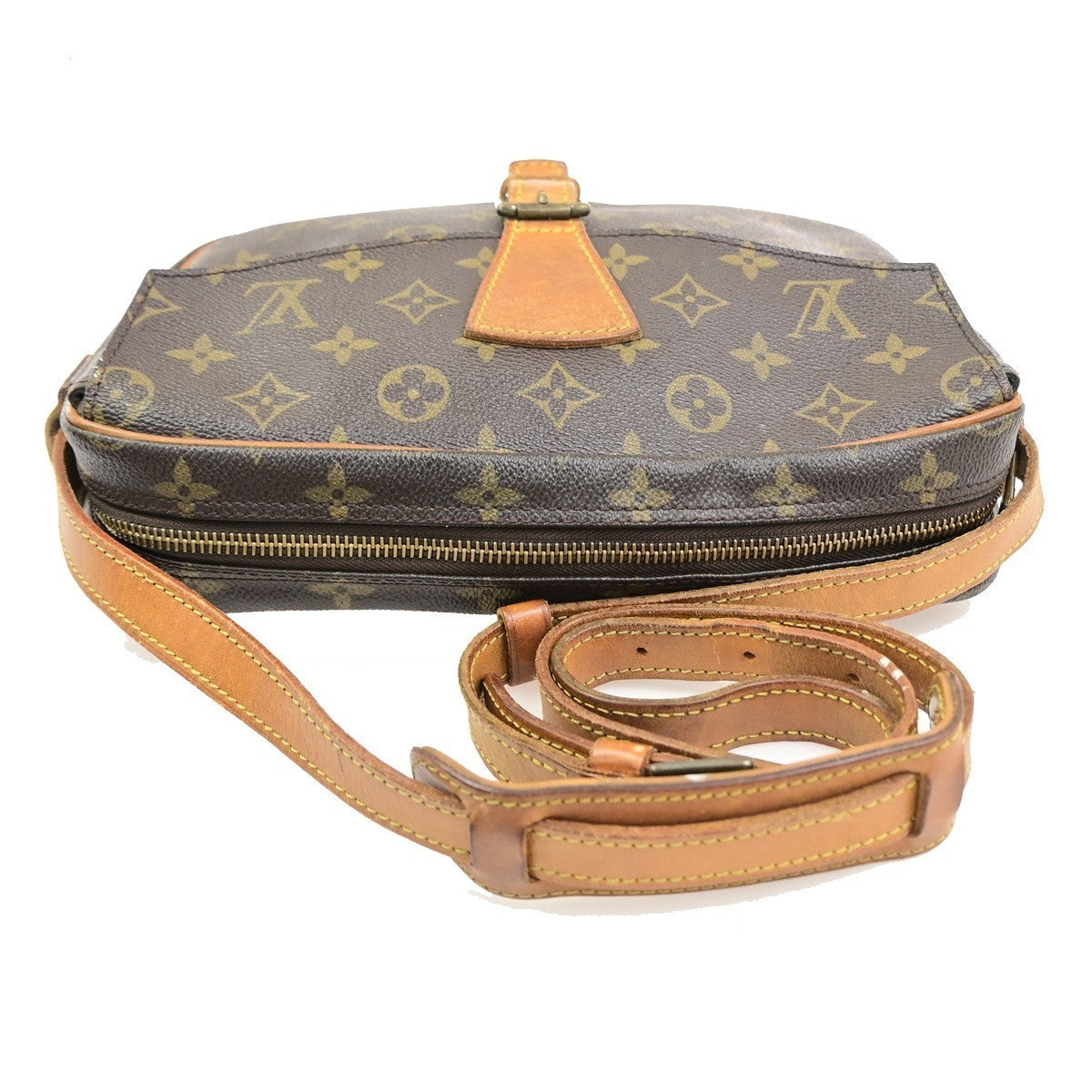LOUIS VUITTON Jeune Fille GM Shoulder Bag Monogram Leather Brown M51225 35PA098