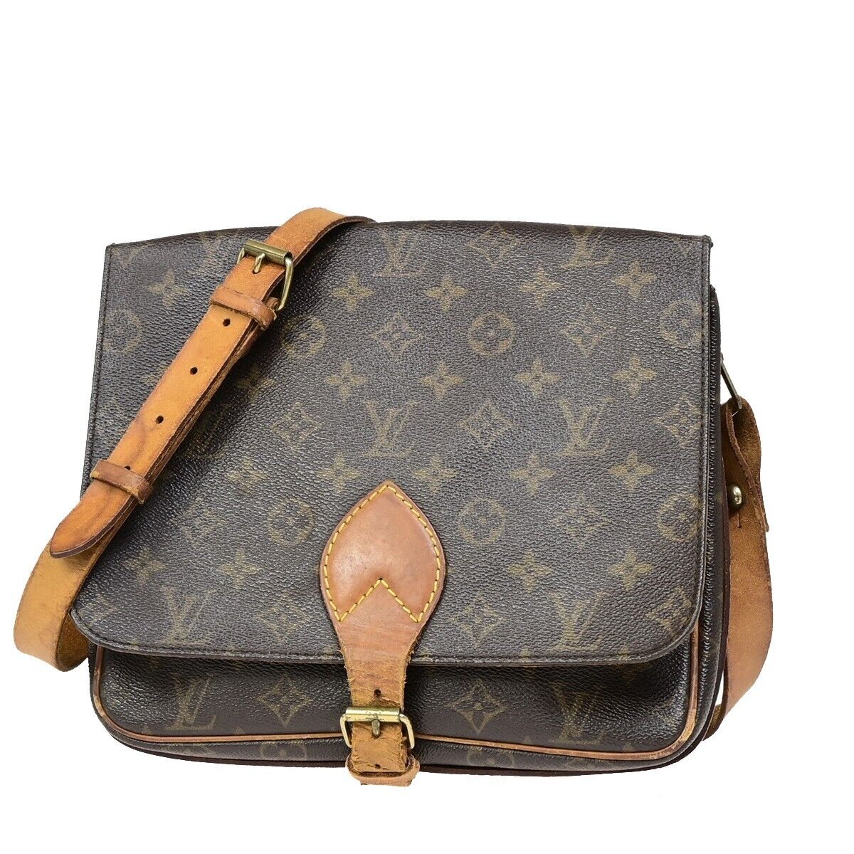 LOUIS VUITTON Cartouchiere GM Shoulder Bag Monogram Leather Brown M51252 65EB522