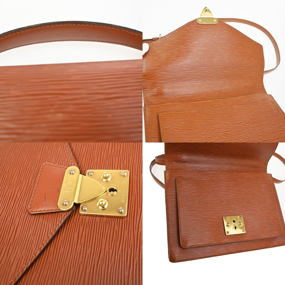 LOUIS VUITTON Monceau 2Way Shoulder Hand Bag Epi Leather Brown M52123 81YH920
